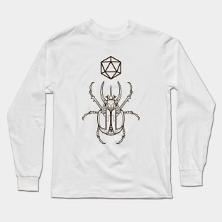 Natural 20 D20 Dice Scarab Beetle Dungeons Crawler and Dragons Slayer Tabletop RPG Addict Long Sleeve T-Shirt